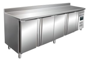 SARO Cooling table with 4 doors and backsplash,
model KYLJA 4200 TN