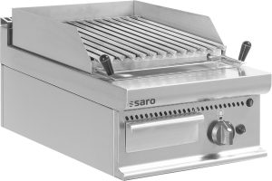 SARO Gas lava rock grill Table
model E7/BS1BB