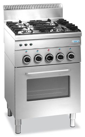 SARO gas stove with electric oven, 4 burners, 600 Line
model G4SFE6