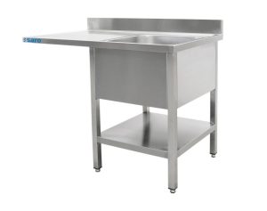 SARO Sink station with 1 basin, right - 600 mm depth, 1400mm