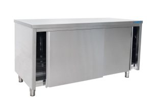 SARO Stainless steel cabinet, sliding door - 700 mm depth, 1200mm