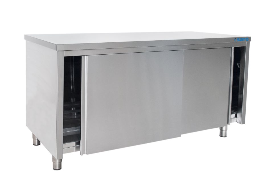 SARO Stainless steel cabinet, sliding door - 700 mm depth, 1200mm