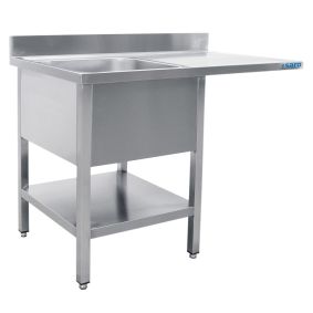 SARO Sink station with 2 basins, left- 700 mm depth, 1400mm