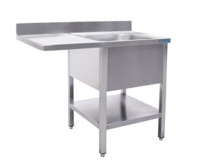 SARO Sink station with 1 basin, right - 700 mm depth, 1400mm