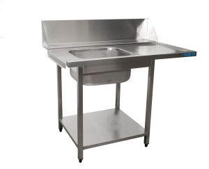 SARO Supply table for dishwasher left, 1 basin, 1200mm
